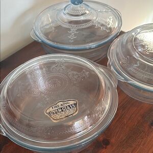 Vintage Fire King Blue Glass Baking Dishes